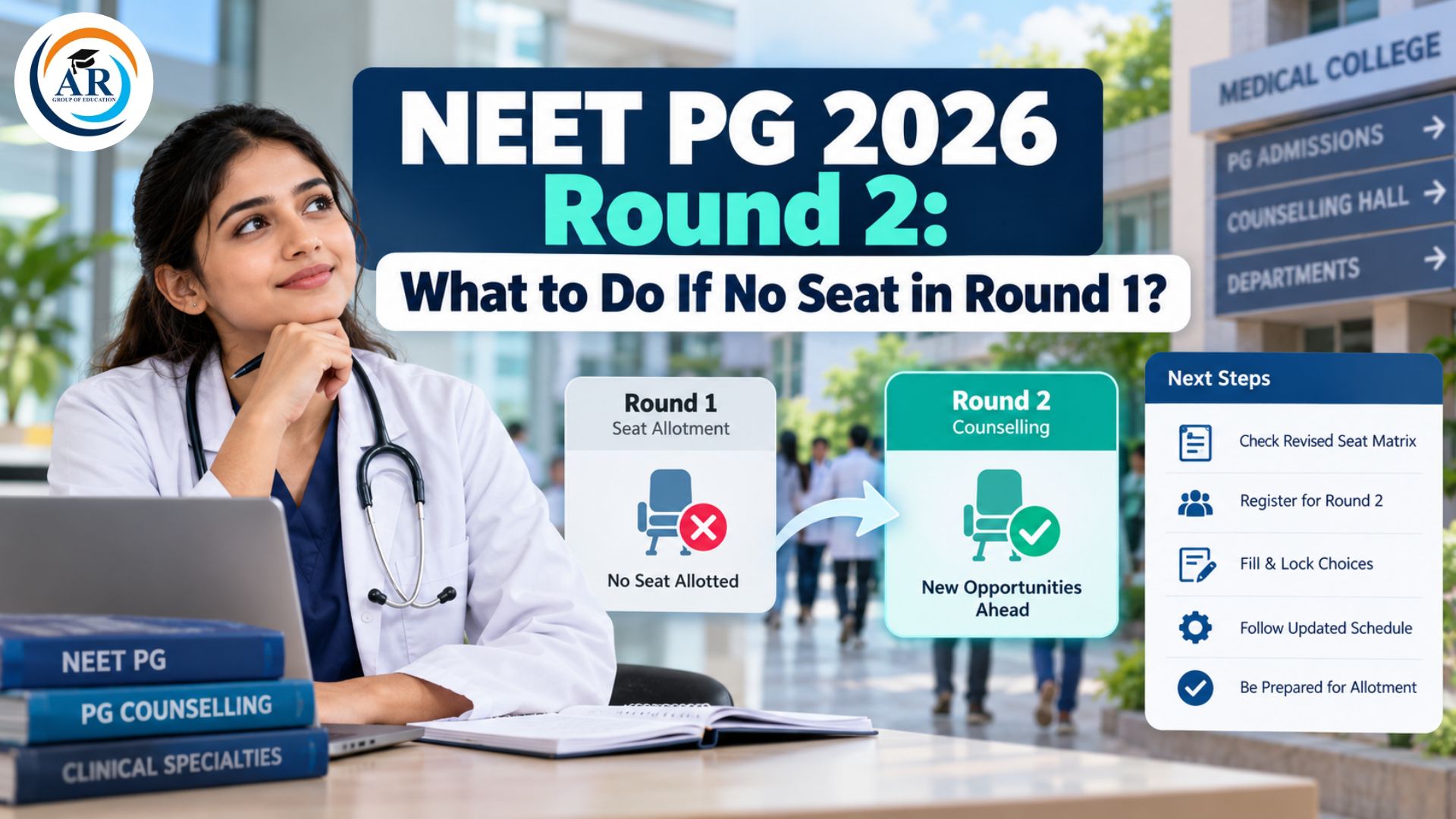 NEET PG 2026 Round 2: No Seat in Round 1? Here’s What to Do Next
